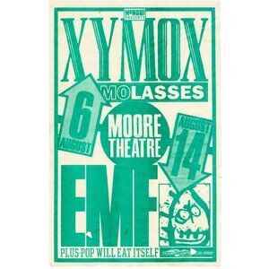 Xymox Molasses EMF Pop Will Eat Itself Moore Theatre Seattle 1991 Concert Poster